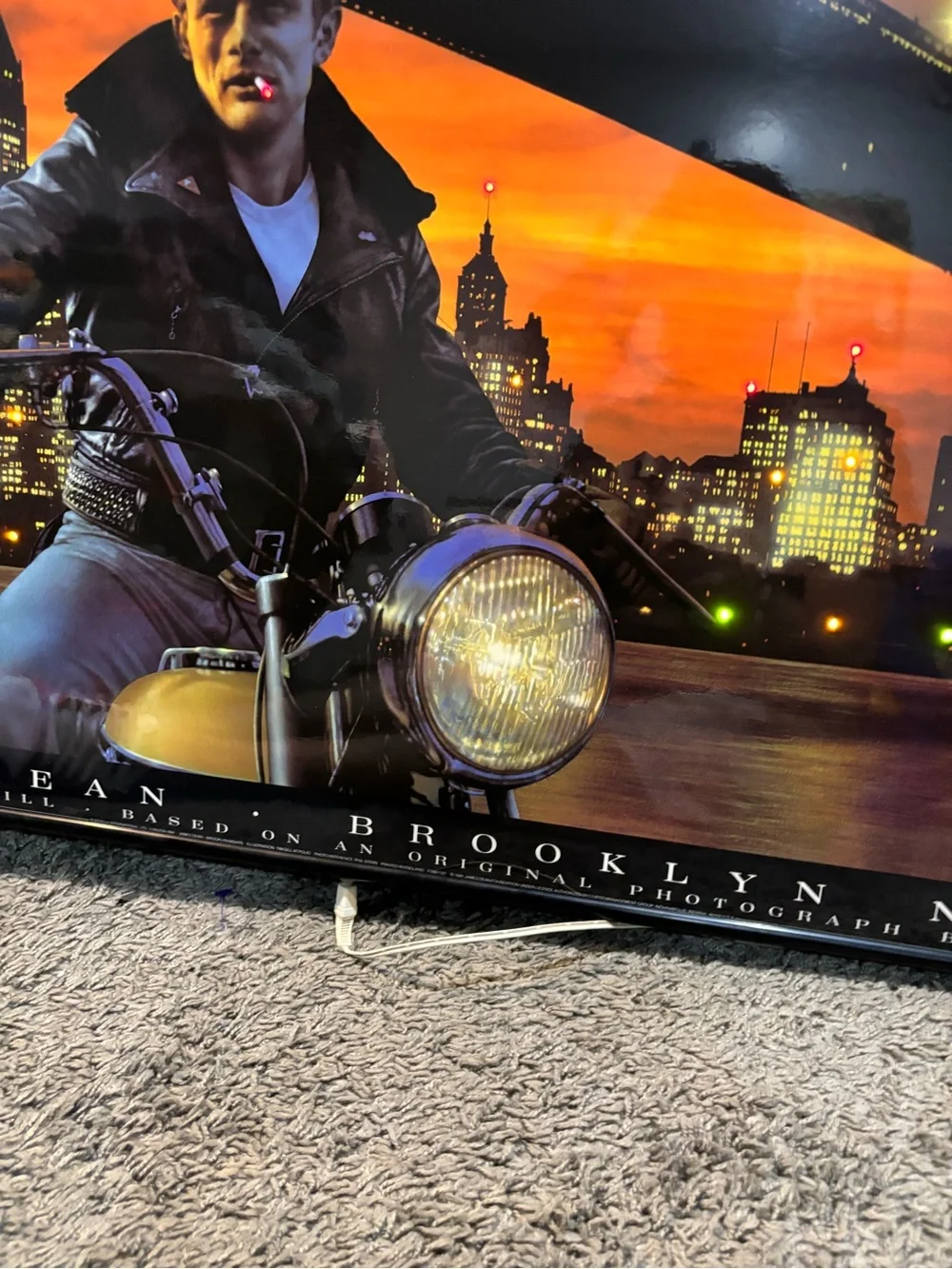 James Dean Brooklyn Nights Framed Wall Art - Orange & Black
